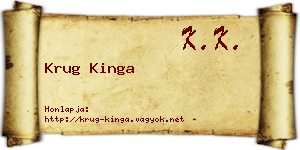 Krug Kinga névjegykártya
